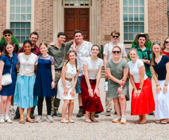 TMC Great Books Summer Program participants pose in front of the Crane Estate in Massachusetts